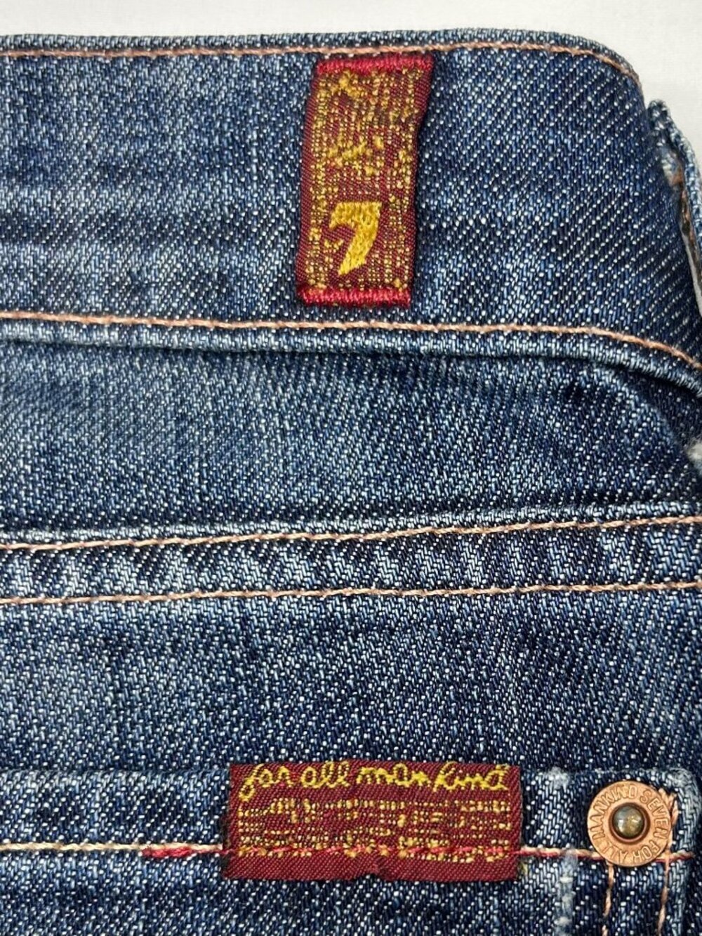 7 For All Mankind Joyce Jeans Women's 26 Blue Made in the USA - Picture 5 of 14
